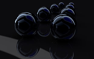 round black glass balls HD wallpaper