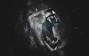 lion roaring sketch, abstract, lion, artwork, animals