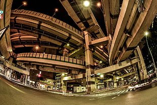gray concrete bridge, interchange, Tokyo