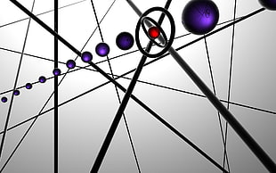 black, white and purple diagram with round objects in straight formation