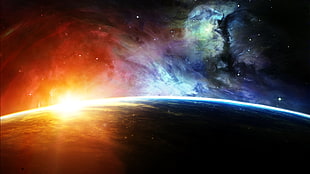 Earth illustration, space, planet, artwork, universe HD wallpaper