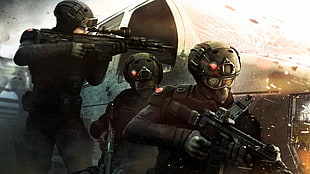 man holding rifle digital wallpaper, video games, Tom Clancy, Rainbow Six