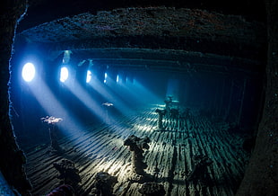 movie still, sea, underwater, deep sea, wreck HD wallpaper