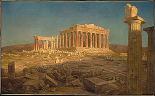 Antropolis, Greece, Greek mythology, Frederic Edwin Church, The Parthenon HD wallpaper
