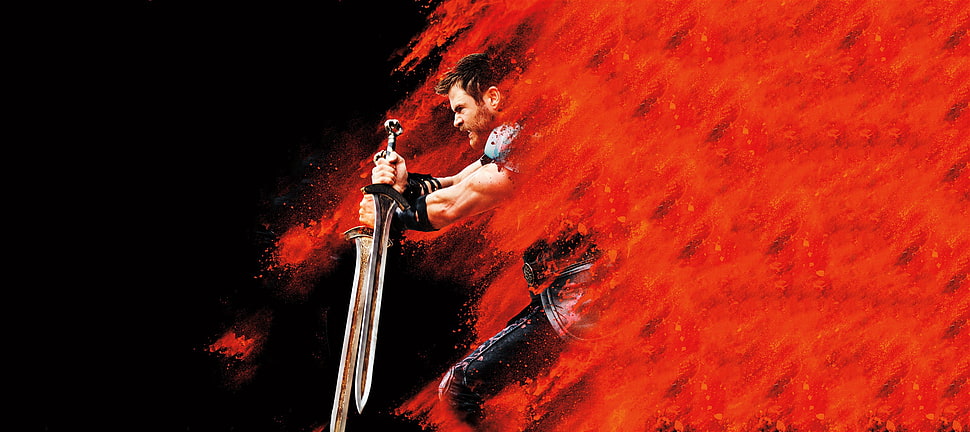 Thor digital wallpaper, Thor : Ragnarok, red, Thor HD wallpaper