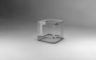 square clear glass cube HD wallpaper