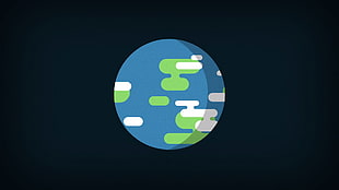 Earth illustration, minimalism, Earth, kurzgesagt