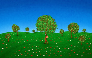 person under tree graphic artwork