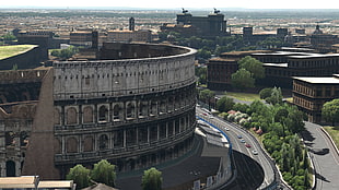 Colosseum in rome, Rome, Italy, cityscape, digital art
