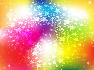 multi-colored stars print wallpaper