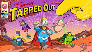 The Simpsons Tapped Out illustration, The Simpsons, Tapped Out, Homer Simpson, Bart Simpson