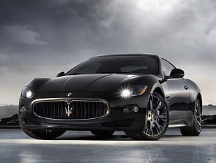 black Maserati coupe, Maserati, car HD wallpaper