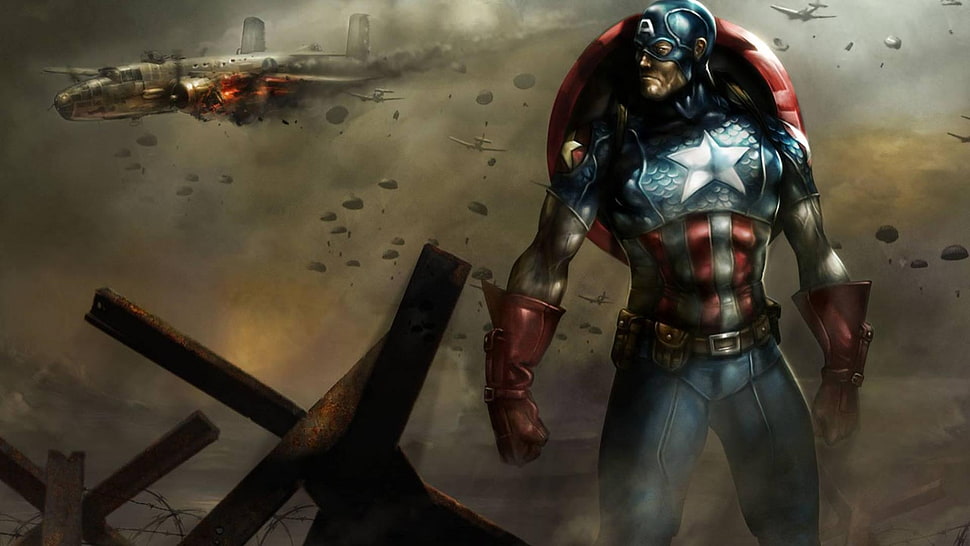 Captain America digital wallpaper, Marvel Comics, superhero, Captain America HD wallpaper