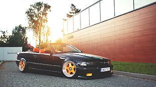 black coupe, BMW, BMW E36