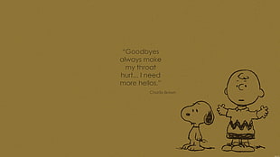 Charlie Brown and Snoopy illustration, Snoopy, Charlie Brown, quote, Peanuts (comic)