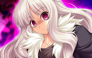 white haired woman anime character HD wallpaper