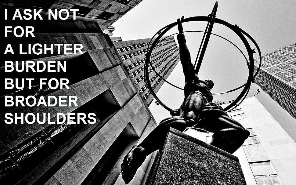 Apollo statue with text overlay, quote HD wallpaper