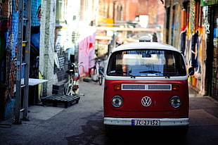 red and white Volkswagen bus, car, Volkswagen, vans, Volkswagen combi