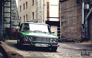 green car, car, old car, Russian cars, LADA HD wallpaper