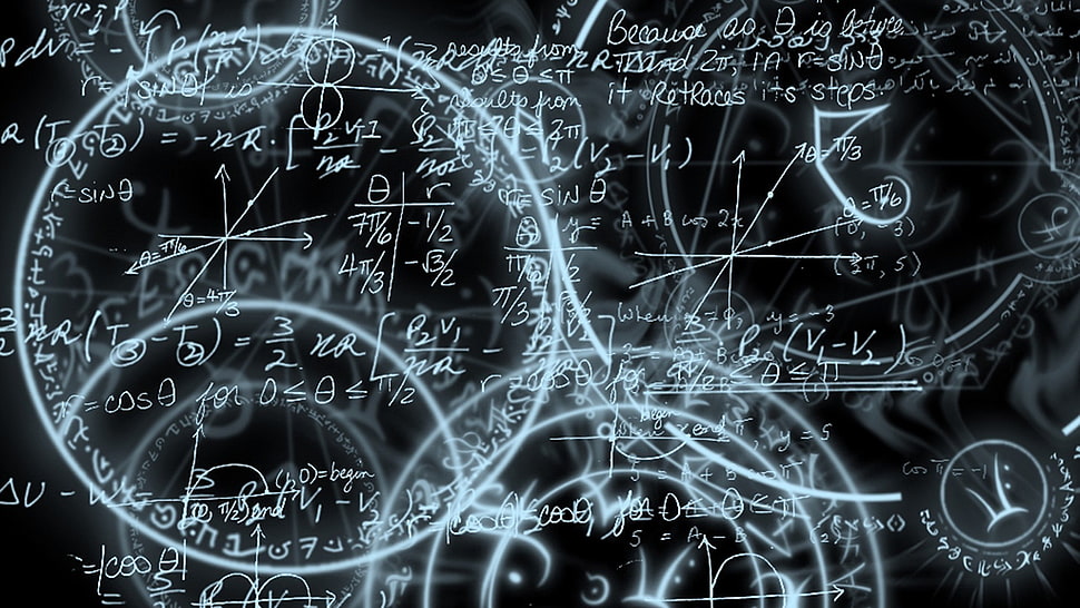 mathematical equations, circle, formula, mathematics, science HD wallpaper