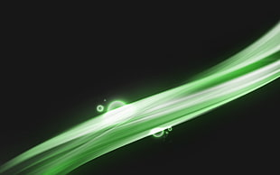 close up photo of green wave artwork