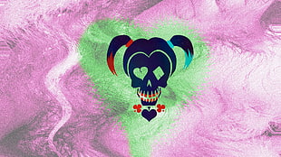 Harley Quinn logo, Suicide Squad, DC Comics, Joker, Harley Quinn HD wallpaper