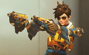 brown haired male character, Overwatch, Tracer (Overwatch)