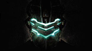 black and teal LED wallpaper, video games, Dead Space, Isaac Clarke, Dead Space 2
