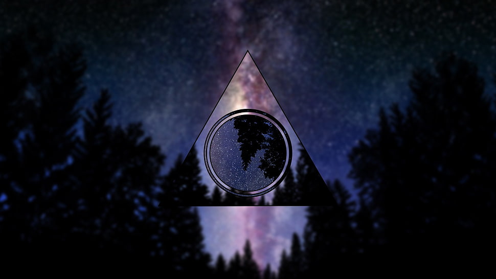 polyscape, night, triangle, blurred HD wallpaper