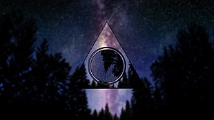 polyscape, night, triangle, blurred