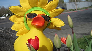 yellow duck outdoor display during daytime