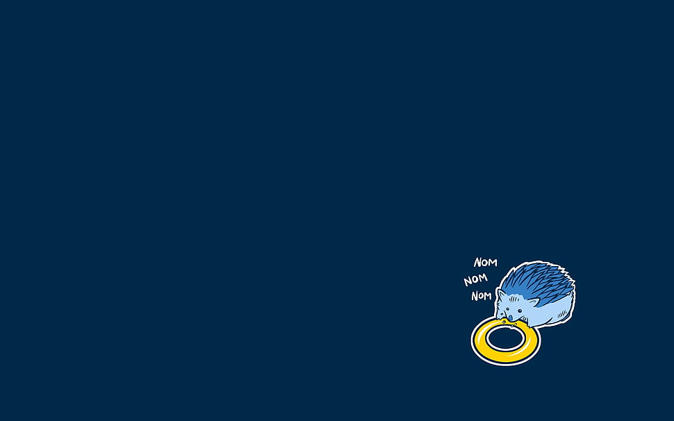 hedgehog eating ring illustration, minimalism HD wallpaper