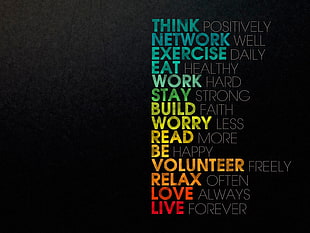 think positively network well exercise text, text HD wallpaper
