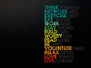 think positively network well exercise text, text