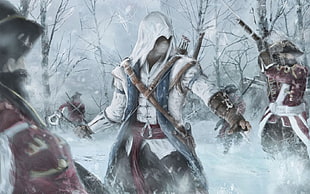 Assassin's Creed game poster, Assassin's Creed III, Assassin's Creed, video games HD wallpaper