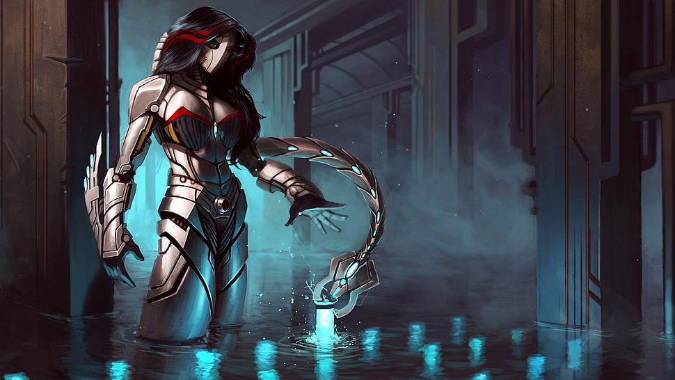 armored man wallpaper, artwork, cyborg HD wallpaper