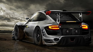 gray sports car wallpaper, car, machine, Porsche