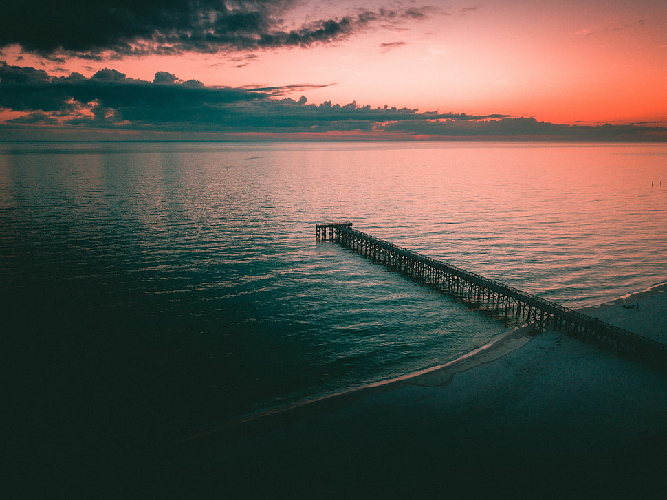 brown wooden dock, Pier, Dock, Sea HD wallpaper