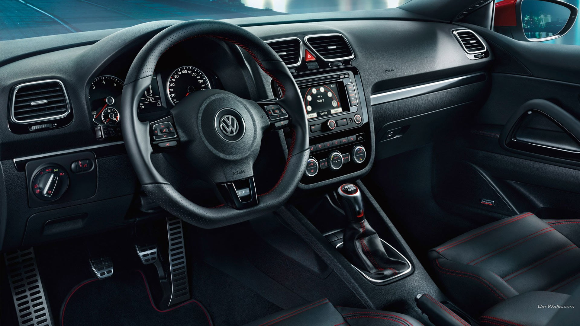 black Volkswagen car dashboard