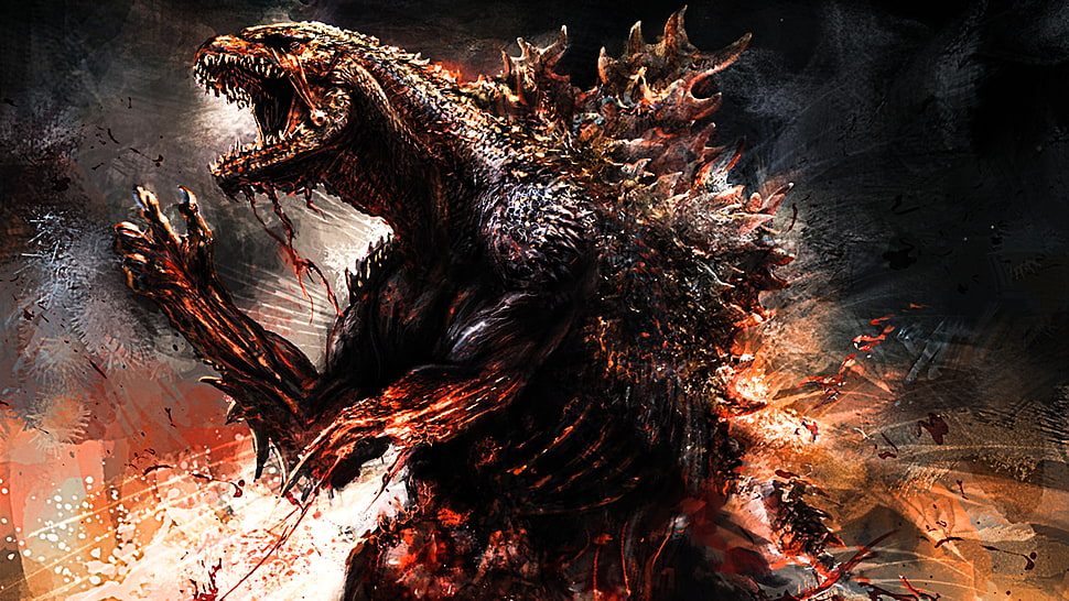 Godzilla digital wallpaper, Godzilla HD wallpaper
