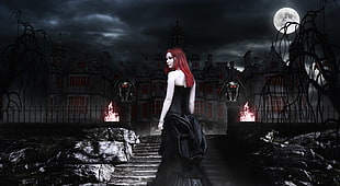 vampires, fantasy art, spooky, Gothic HD wallpaper