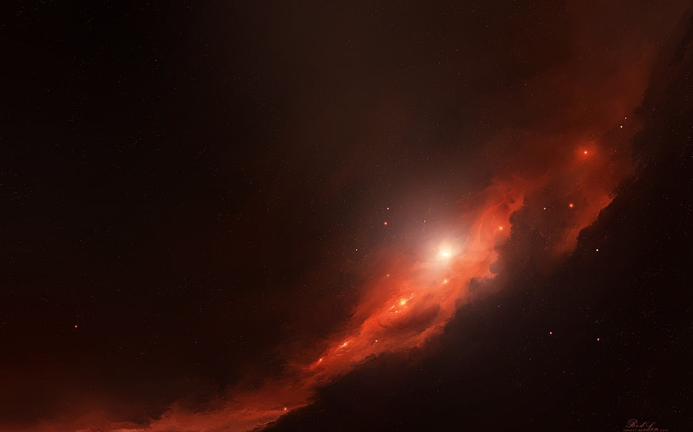 orange galaxy photograph HD wallpaper