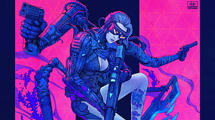 female android illustration, cyberpunk, science fiction