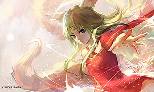 yellow haired anime female character, anime, Pixiv Fantasia
