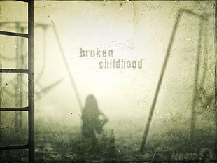 Broken Childhood poster, children, quote, artwork, metal HD wallpaper
