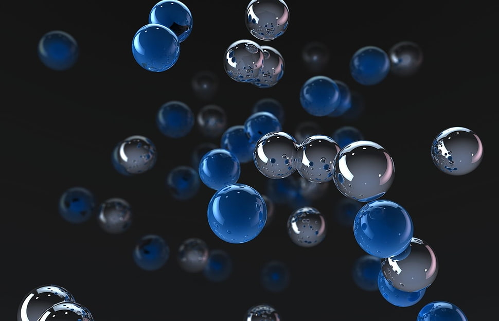 gray and blue particles HD wallpaper
