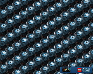 blue-and-black glassed skull wallpaper HD wallpaper