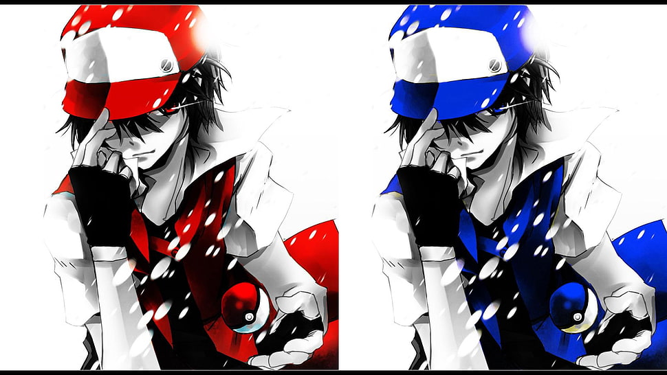 two Ash Ketchup illustrations HD wallpaper