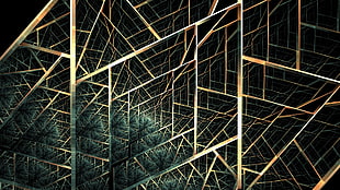 gold and black structure frame