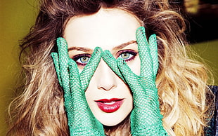 women's pair of green net gloves HD wallpaper